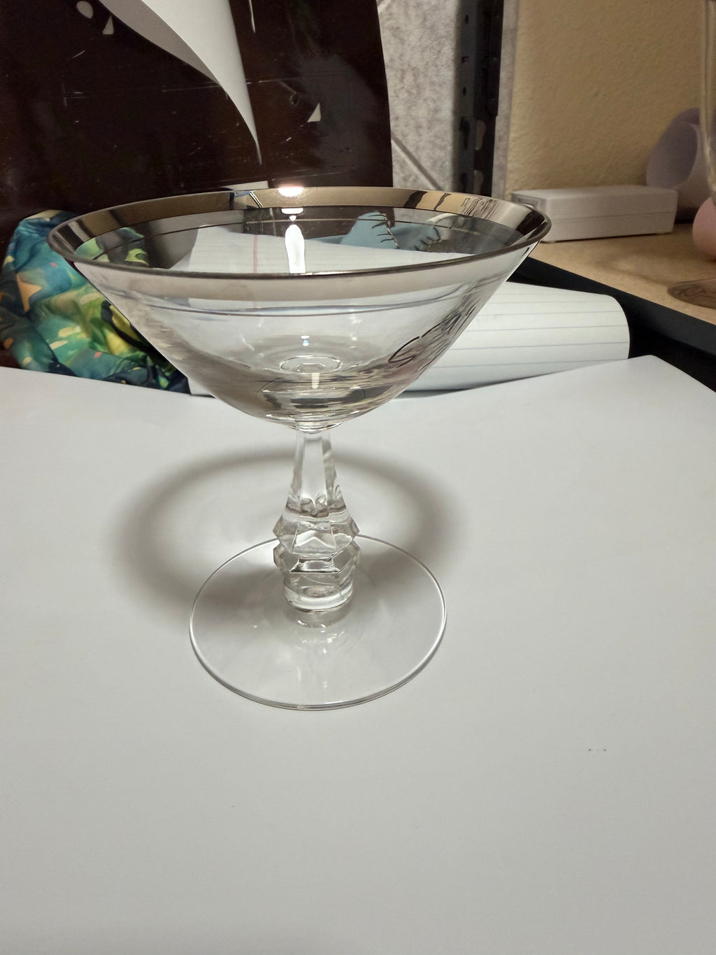 Tiffin Brookmar Platinum Trim Stemmed Glass