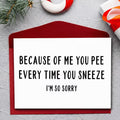 Card Because of me, you pee