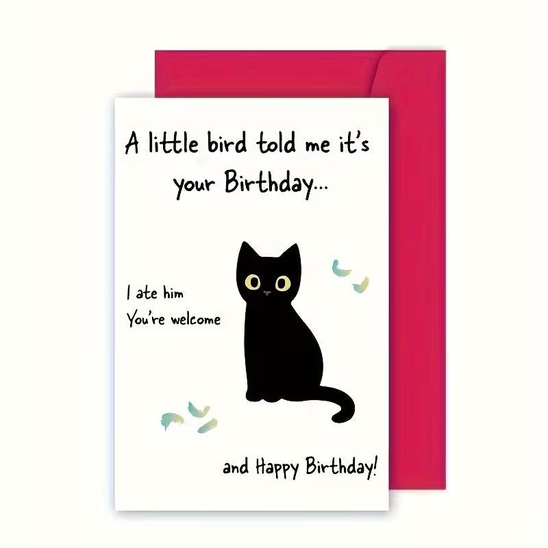 A Little Bird Told Me It’s Your Birthday Funny Cat Card