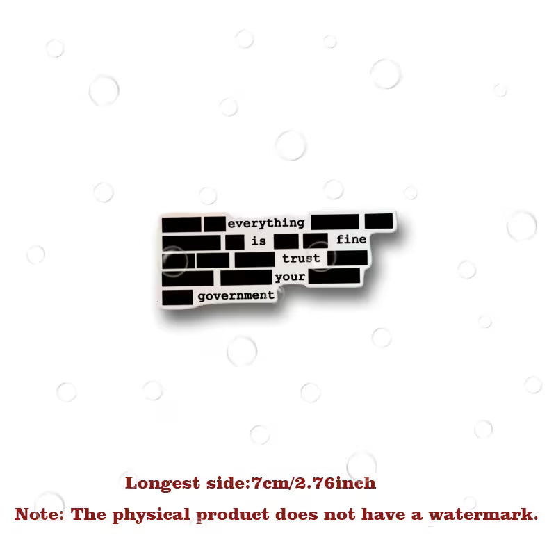 Sticker - Redacted Everything is fine, Trust your governmet