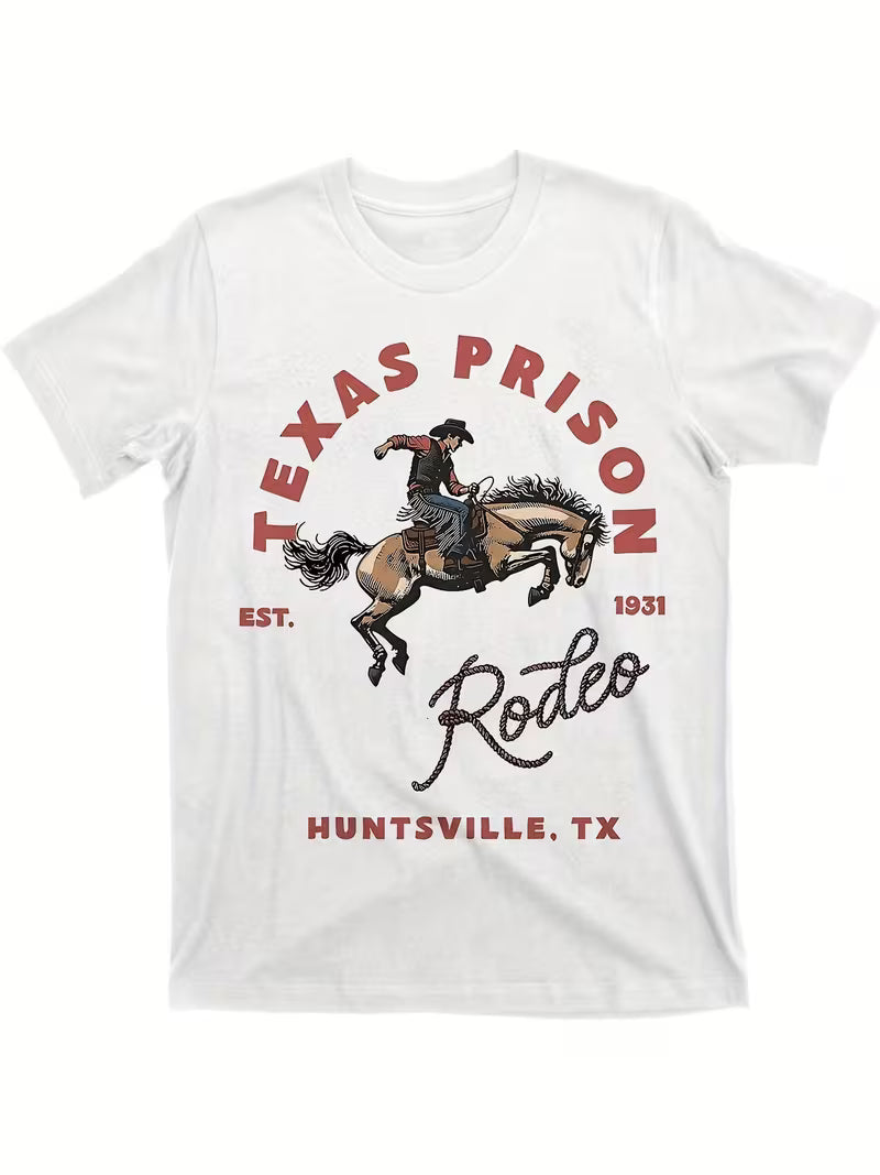Tee TX Rodeo Prison White